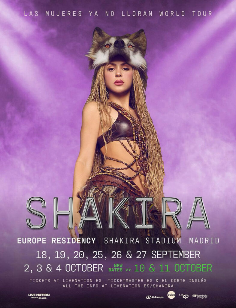 Shakira live aus Madrid: Amazon Music überträgt ihr Konzert am 3. Oktober 2026 weltweit. Der Livestream startet in Deutschland um 20:45 Uhr.